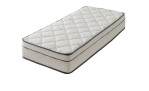 Federkernmatratze Easydream TFK 5290, Twin-Size, 90 cm breit, gesteppte weiße Oberseite, grauer Rand, auf weißem Hintergrund.