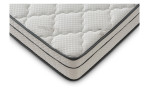 Nahaufnahme der Federkernmatratze Easydream TFK 5290, 200 × 90 × 28 cm, gesteppte weiße Oberfläche mit schwarzer Paspelierung an den Kanten.