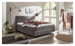 Boxspringbett vito Assetto in der Farbe Grau im Schlafzimmer