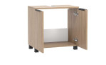 Waschbeckenunterschrank vito Menzo in der Farbausführung Tira Eiche hell mit 2 offenen Türen
