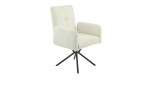 Armlehnenstuhl LIV'IN BAREA S mit Vierfußgestell in Schwarz und Sitzschale in Beige von schräg vorne