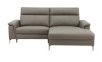 Ecksofa UG3109B in braun aus Leder+PVC, elektrisch verstellbar, Ausführung Ottomane rechts, Draufsicht