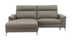 Ecksofa UG3109B in braun aus Leder+PVC, elektrisch verstellbar, Ausführung Ottomane links, Draufsicht