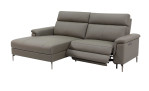 Ecksofa UG3109B in braun aus Leder+PVC, elektrisch verstellbar, Ausführung Ottomane links, Ansicht der Funktion