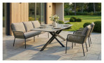 Bank Como von LC Garde in Beige, Gestell in Anthrazit, Ansicht im Milieu
