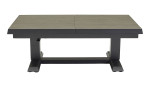 LC Garden Ausziehbarer Gartentisch „Avena“: anthrazit, Aluminiumgestell, geteilte Tischplatte, elegante schwarze Beine.