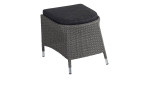 LC Garden Gartenhocker Barcelona Komfort: Polyrattan, schwarze Sitzfläche, Metallbeine, weißer Hintergrund.