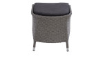 LC Garden Gartenhocker Barcelona Komfort: Polyrattan, schwarze Sitzfläche, Metallbeine, weißer Hintergrund, Draufsicht.