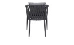 Gartenstuhl Sunrepo mit Rope-Geflecht und Aluminium-Gestell in Anthrazit, Rückansicht