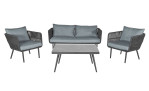 Lounge-Set von LC Garden in grau, bestehend aus 2 Sesseln, Sofa und Tisch