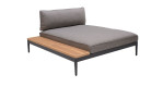 Daybed Topat in Grau, Ablage aus Teakholz, inkl. Auflage