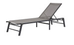 Gartenliege Almeria in Grau/Anthrazit mit verstellbarer Kopfstütze