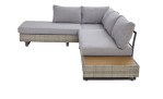 Lounge-Set mit grauem Polyethylen-Geflecht und Aluminium-Gestell in Anthrazit, Seitenansicht