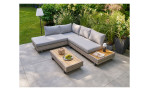 Lounge-Set mit grauem Polyethylen-Geflecht und Aluminium-Gestell in Anthrazit, Milieu
