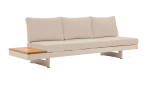 Lounge-Set Accra mit Tischplatten aus Akazienholz, Gestell in beige aus Aluminium, Ansicht 3-Sitzer