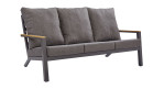 Lounge-Set Abuja mit Gestell in Anthrazit und dunkelgrauen Sitzauflagen, 3er-Sofa