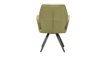 Gartenstuhl Walton mit Bezug aus olivgrünem Sunbrella-Stoff und anthrazitfarbenem, drehbarem Gestell, Rückansicht