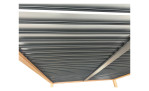 Pergola Marbella aus Aluminium mit Thermotransferfolie in Mattgrau und Teak-Optik, Detail