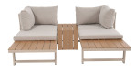 Garten-Lounge-Set 3tlg. Grumo in taupe/beige 