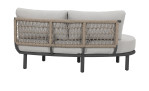 Gartenlounge-Set Garda in grau bestehend aus Ecksofa mit 2 Tischen, Ansicht von hinten