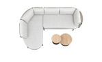Gartenlounge-Set Garda in grau bestehend aus Ecksofa mit 2 Tischen, Ansicht im Milieu