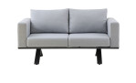 Gartensofa Ravenna in Grau mit extra tiefem Sitz, Gestell Aluminium