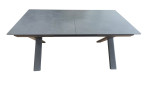 Ausziehtisch Vancouver in Grau/Anthrazit mit X-Gestell, Draufsicht