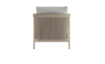 Gartenlounge-Set „Life“ in Beige mit Netzrückenlehne und hellgrauen Kissen, Aluminiumgestell, Rückansicht in Weiß.