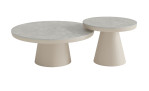 Outdoor-Gartenlounge-Set „Life“: Zwei runde Tische mit Sinterstein-Platte und Aluminiumgestell – moderner Stil für Ihren Garten.