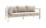 Gartenlounge-Set „Bondino“ für den Außenbereich: 3-Sitzer in Beige, Aluminiumgestell, drei Rückenkissen, hier von vorne in Weiß abgebildet.