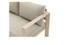Gartenlounge-Set „Bondino“ von Outdoor: beiger Stuhl mit Polsterung, Aluminiumgestell und Armlehnen aus Metall, Draufsicht.