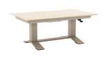 Ausziehbarer Gartentisch „Altea“ von Outdoor, rechteckig, beige mit Aluminiumgestell und seitlichen Griffen, modernes Design.