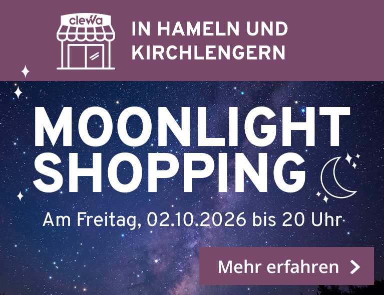 Moonlight Shopping am 02.10.2026 bei clevva in Hameln und Kirchlengern