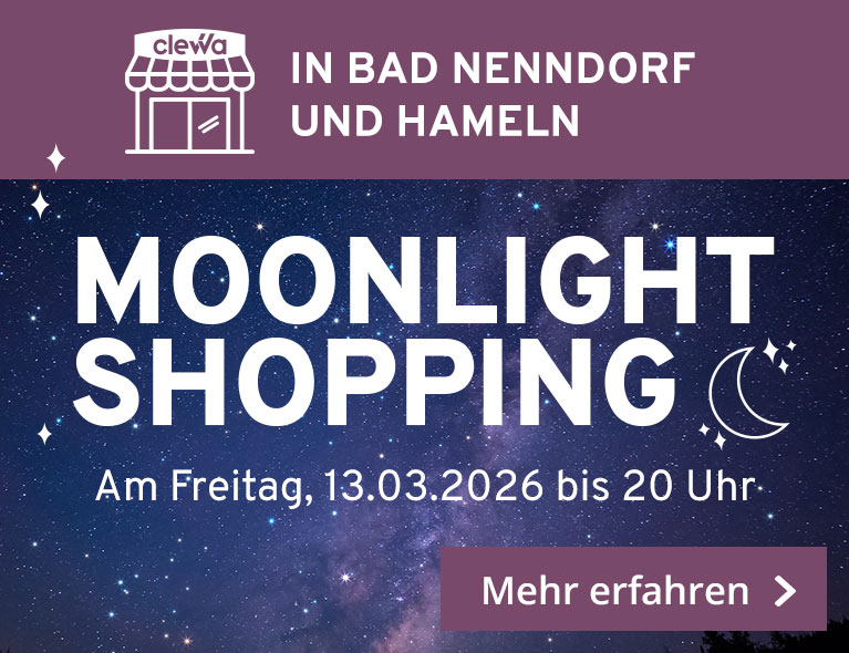 Moonlight Shopping am 13.03.2026 bei clevva in Bad Nenndorf und Hameln